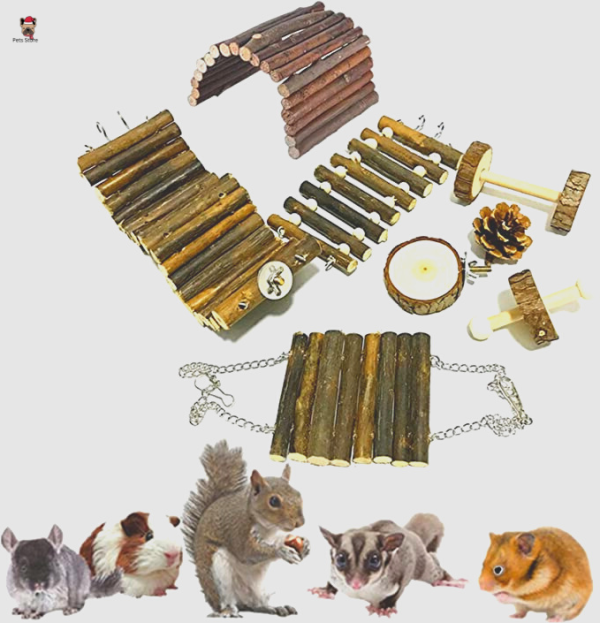 MKNZOME Dwarf Hamster Chew Toys, 8 Pieces